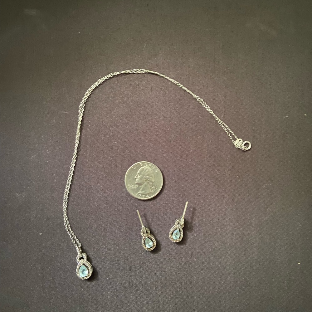 Dainty silver jewelry set